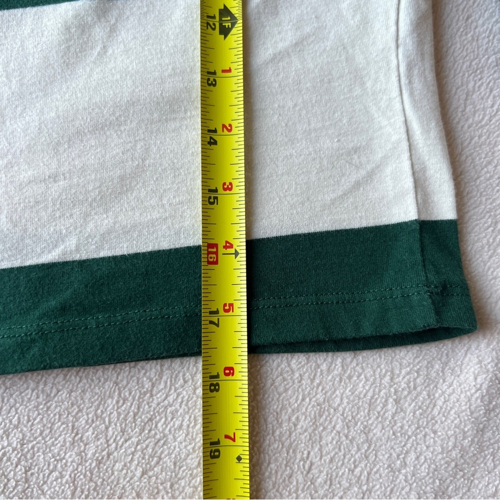 Disney Bambi Cropped Rugby Top XL Stripe Varsity Green White Long Sleeves - Picture 10 of 11